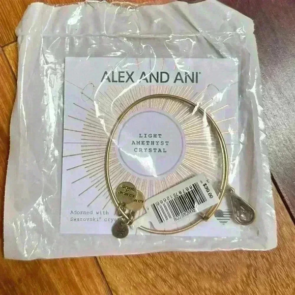 Alex and Ani | Brand new light pink amethyst crystal bronze bracelet - Picture 3 of 3